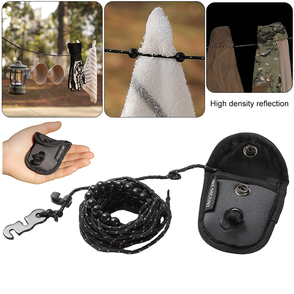 Portable Travel Stretchy Clothesline Cord for Camping and Outdoor Use