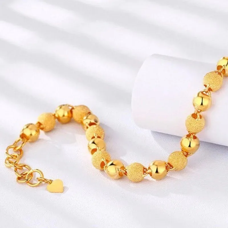 Fashion Imitation Gold Bead Bracelet for Women Gold Color Bead Hollow Bracelet Men Cuff Bracelet Jewelry Pulseira Luxo Feminina
