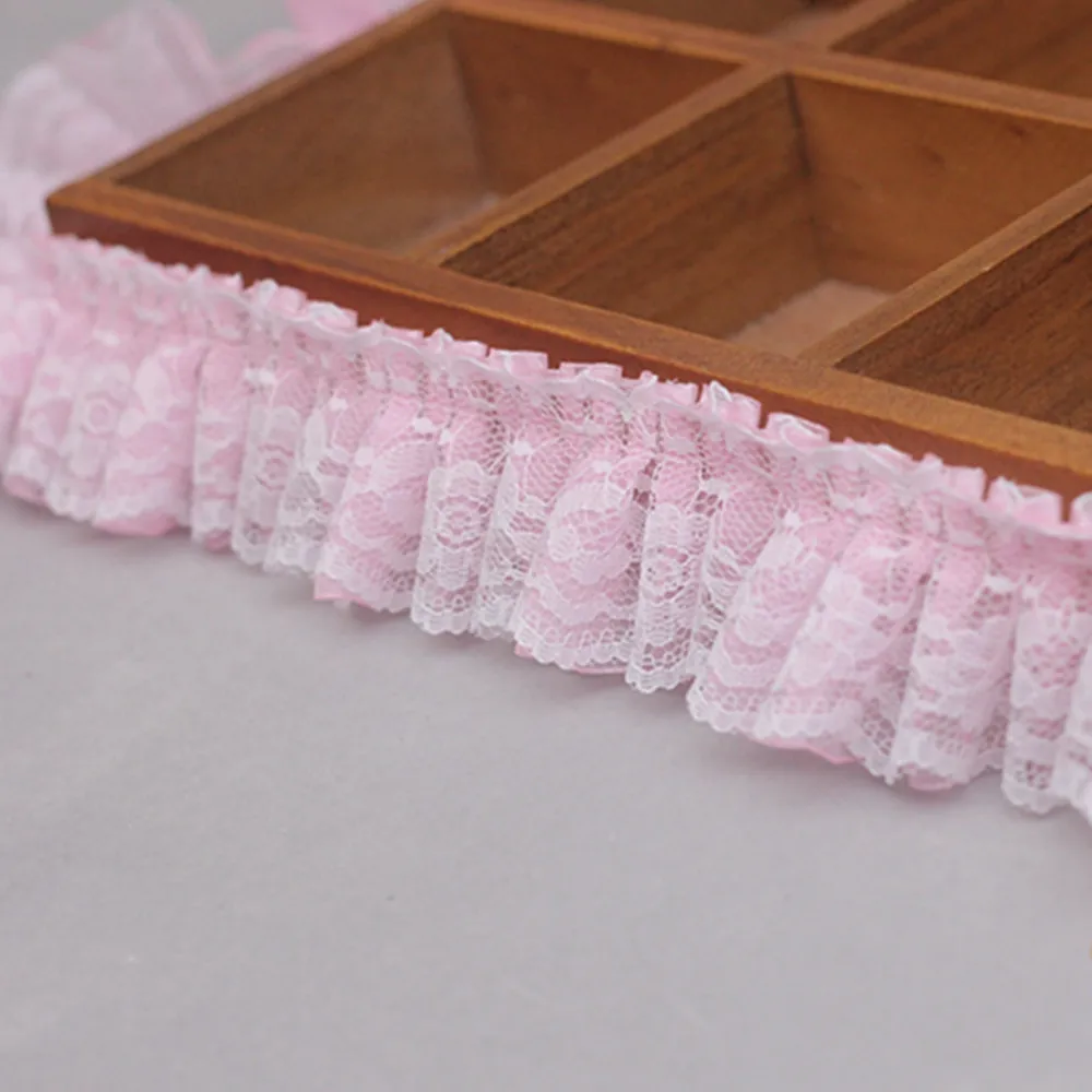 Pleated Lace Fabric Ribbon 4cm Lace Trim DIY Craft Supplies Sewing 1M