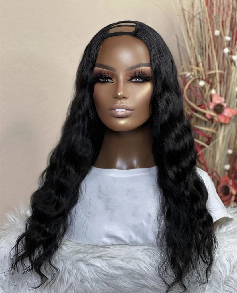 

Glueless Loose Wave 2X4 U Part Wig 100% Human Hair Unprocessed Wavy Indian Remy V Part Wig Full End None For Women Sale