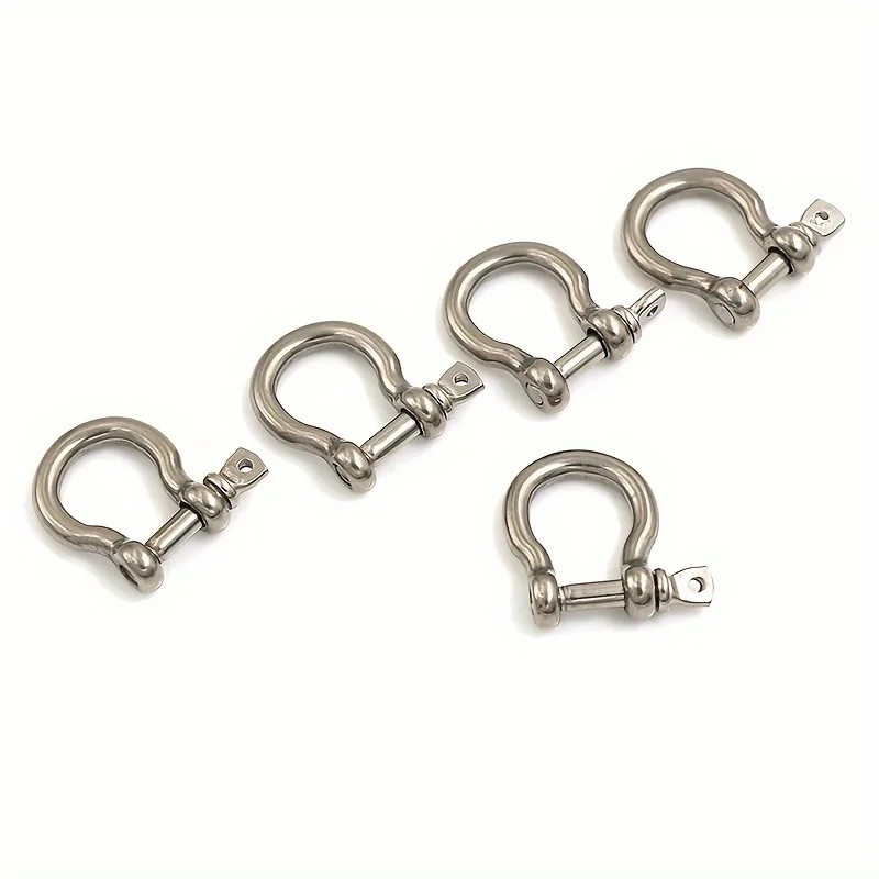 5pcs M4 304 Stainless Steel Bow Shackle with Screw Pin for Rigging and More!