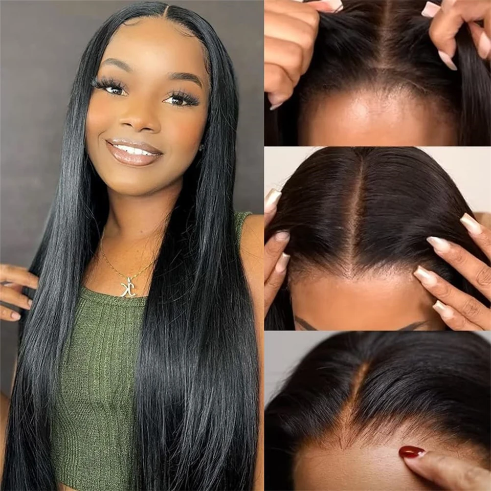 

FABHAIR Wear and Go Glueless Wigs Human Hair Pre Plucked Pre Cut 5x5 HD Lace Closure Wigs Human Hair Straight Lace Front Wigs