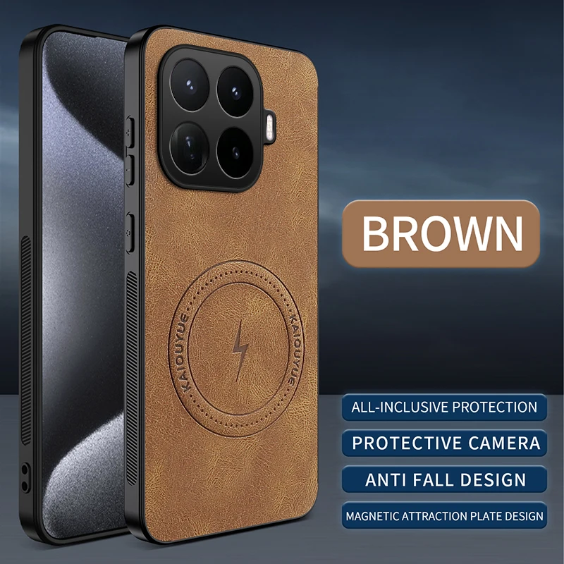 Premium PU Leather Shockproof Phone Case with Textured Hard Plastic Cover