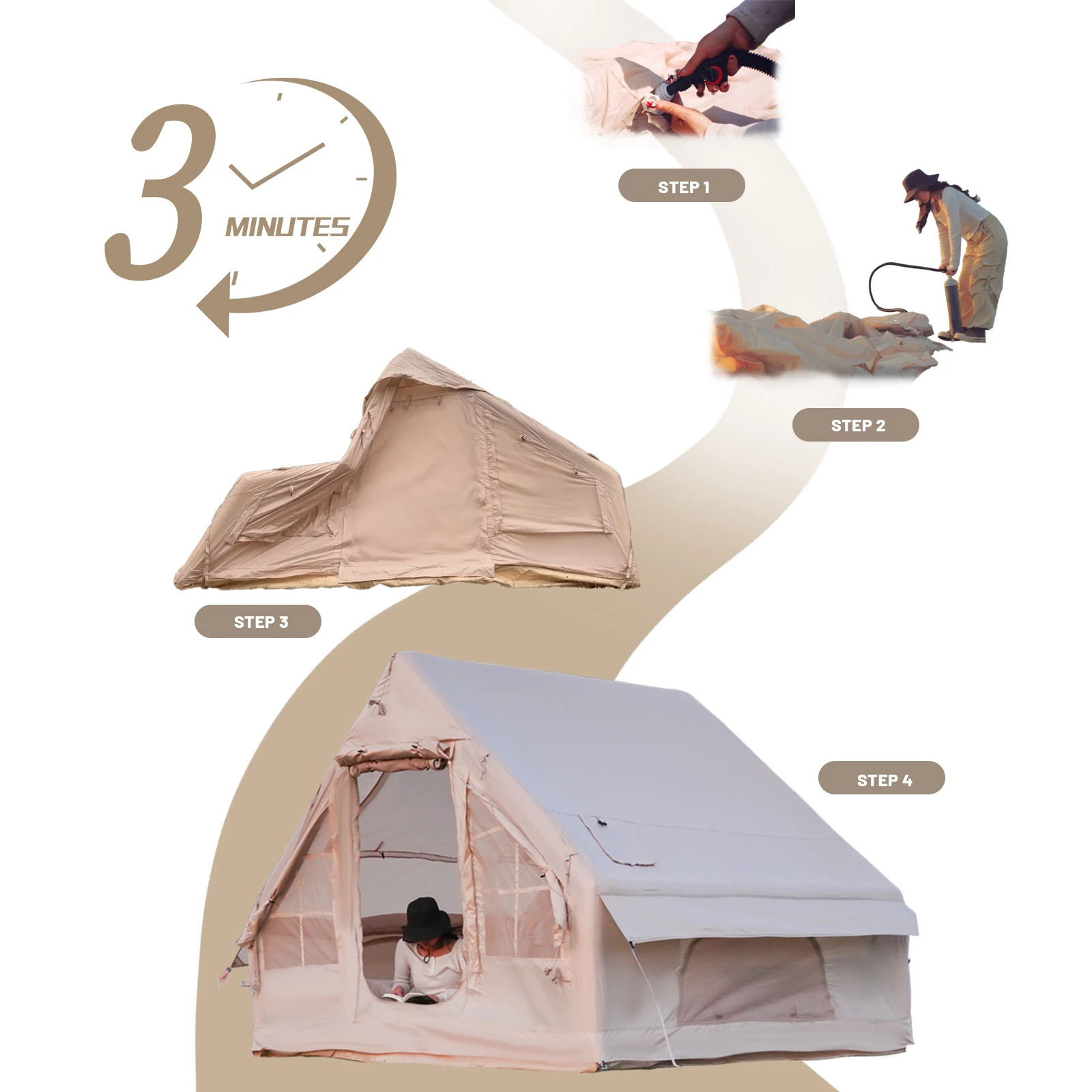 Inflatable camping tent 4