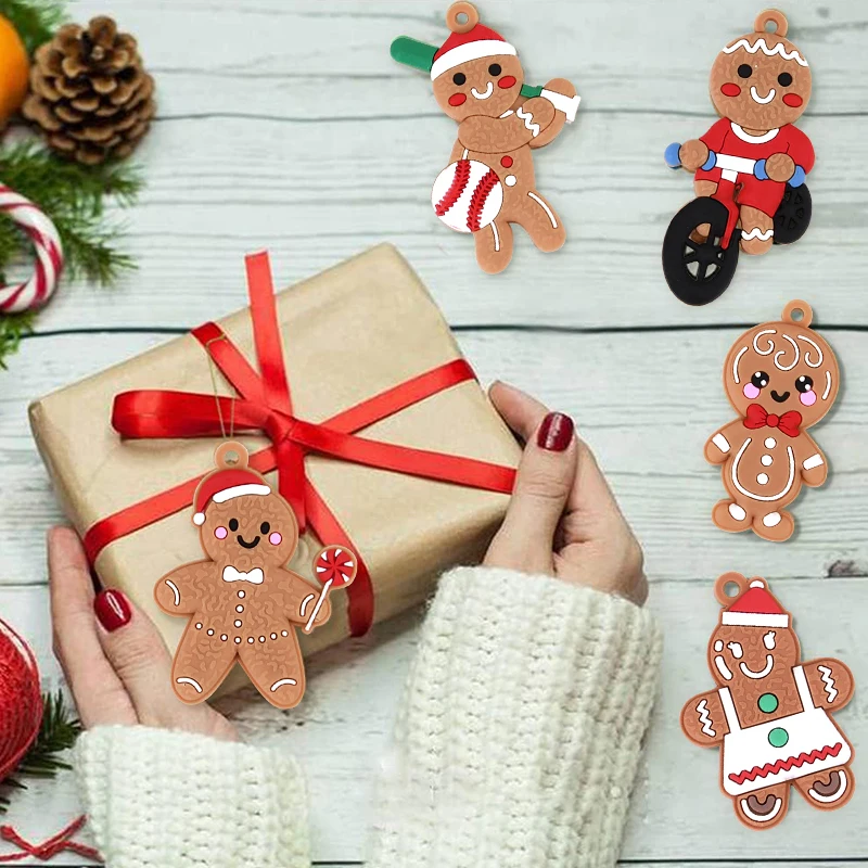 Gingerbread Man Ornaments Xmas Tree Hanging Pendant 2023 Merry Christmas Decorations for Home 2024 New Year Gift Navidad Noel