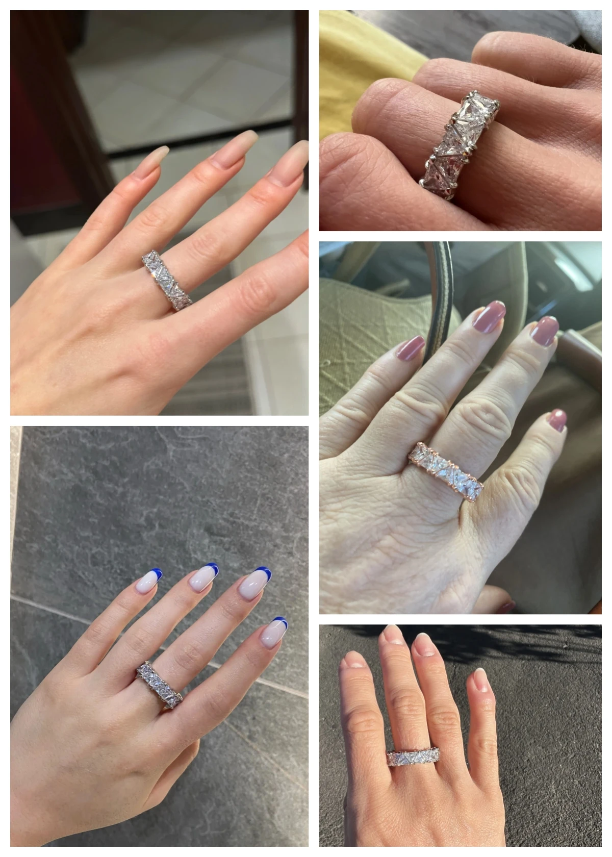 Wedding Band Promise Rings For Women Unique Triangle Cubic Zirconia Design
