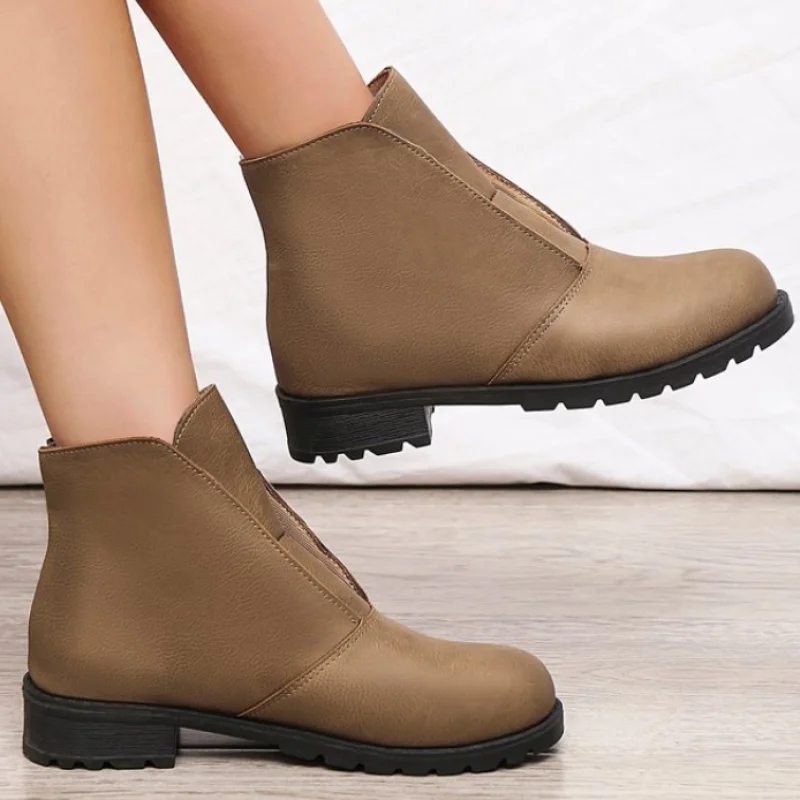 

Женские Классические ботинки челси, ботильоны с круглым носком, простая удобная обувь для женщин, новинка зимы 2023