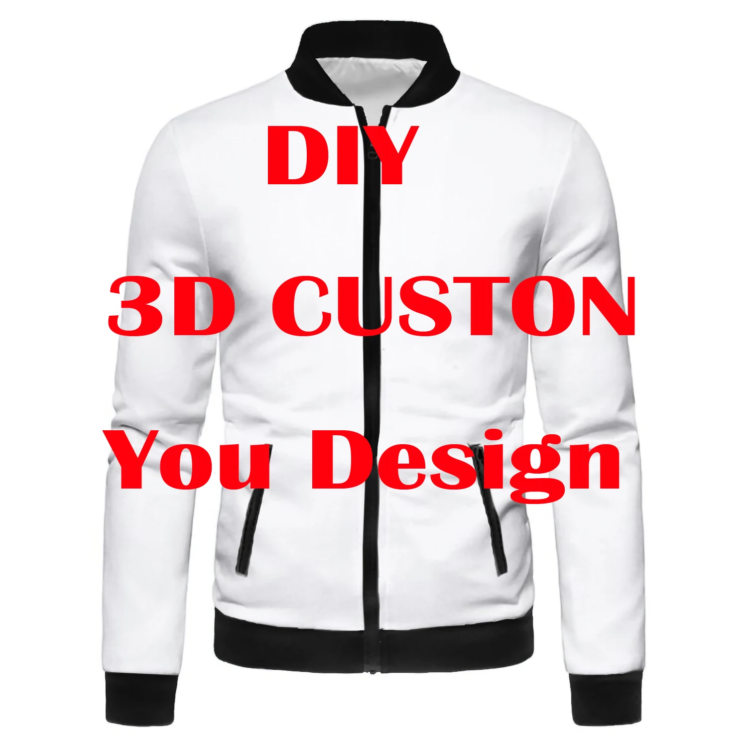 

MCDV 3D Printed DIY Custom Design Men For Women Varsity Zipper Fashion Jacket Drop Shipping