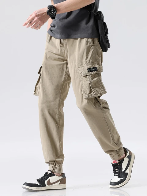 Printemps Été Baggy Jeans Hommes Streetwear Multi-Poches Cargo Pantalon  Jogging Homme Pantalon Jean