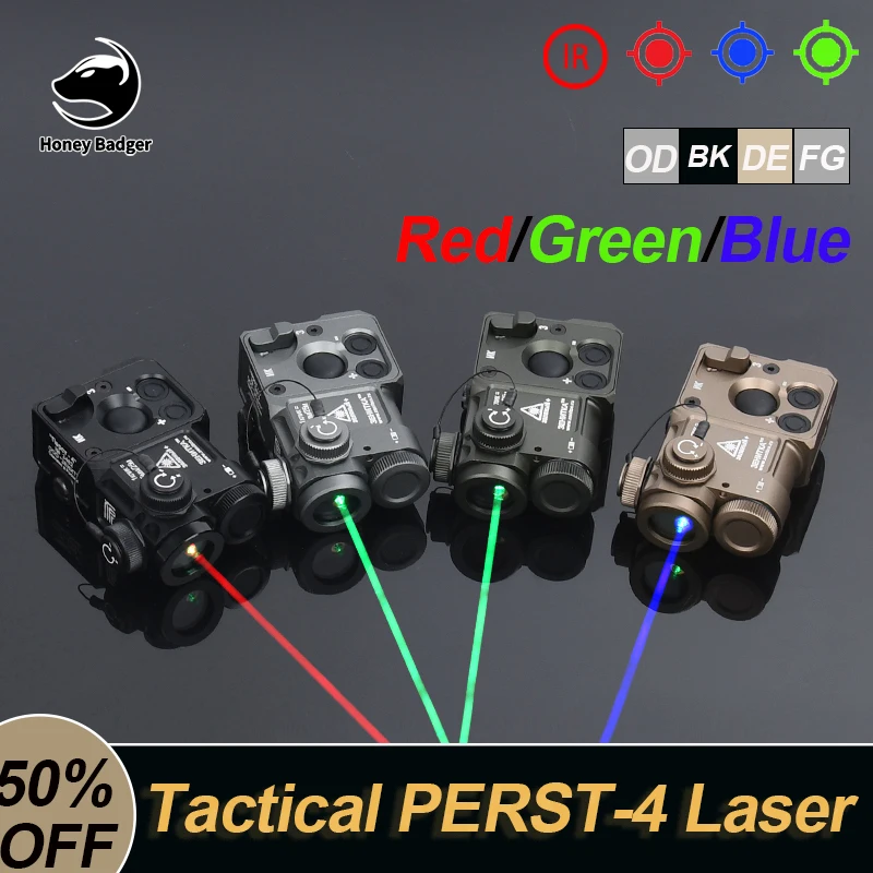 

WADSN Tactical Metal PERST-4 High Power Red Dot Green Blue IR Version Laser Aiming Pointer Sight Flashlight Hunting 20mm Rail