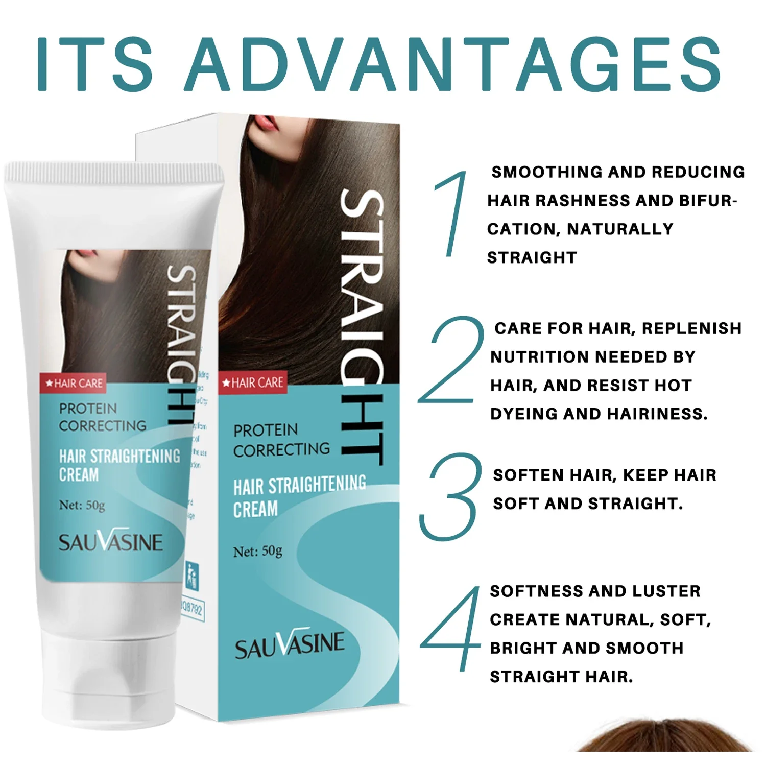 50ml Keratin Hair Straightening Cream Professional Damaged Treatment Faster Smoothing Curly Hair Care Protein Correction Cream