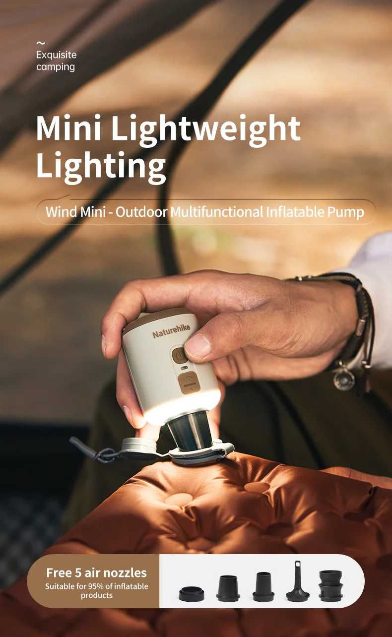Natureh Mini Portable Electric Inflatable Pump Outdoor Camping