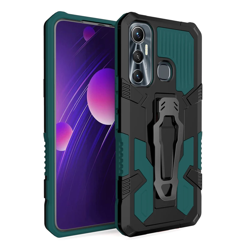 Durable Shockproof Armor Case with Belt Clip & Concealed Bracket