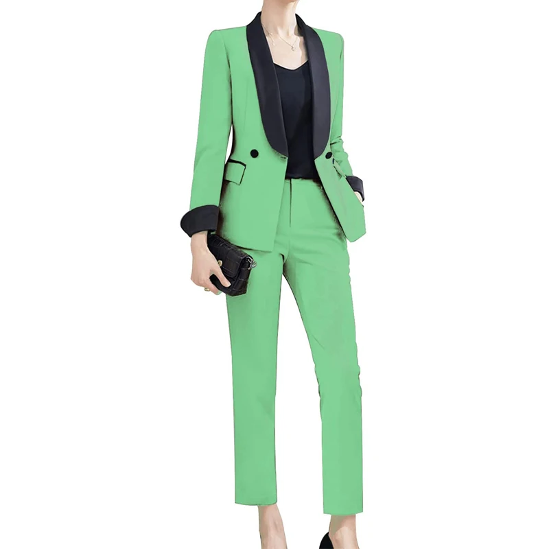 Women's Suit 2 Piece Royal Blue Wedding Slim Business Blazer + Pants Formal Workwear