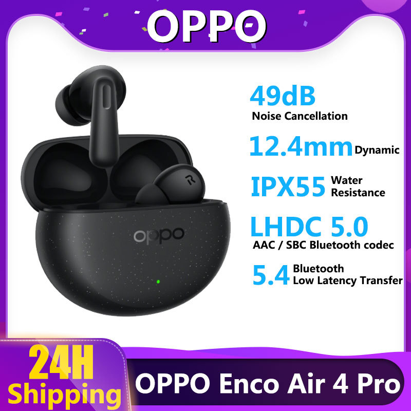 2024 New OPPO Enco Air 4 Pro TWS Earphone Bluetooth 5.4 49dB Active Noise Cancelling 44H Battery Life True Wireless Headphone