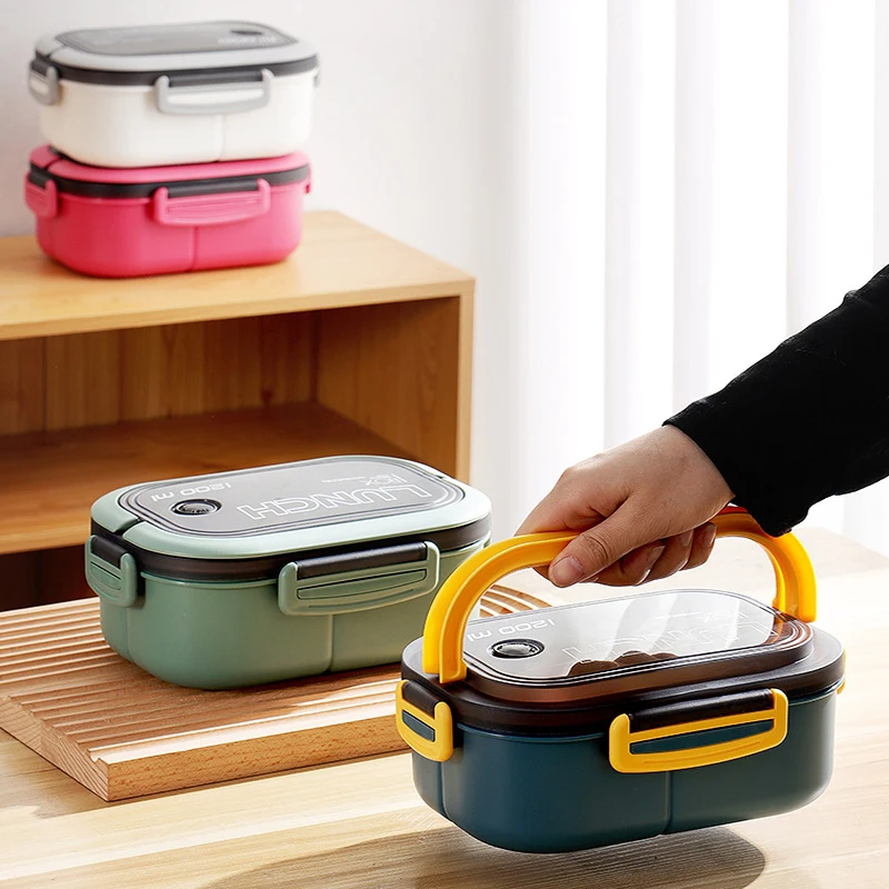 Double-layer Lunch Box Student Office Worker Bento Box Outdoor Picnic Fruit Food Container Light Salad Reducing Meal Lunch Bags - 3