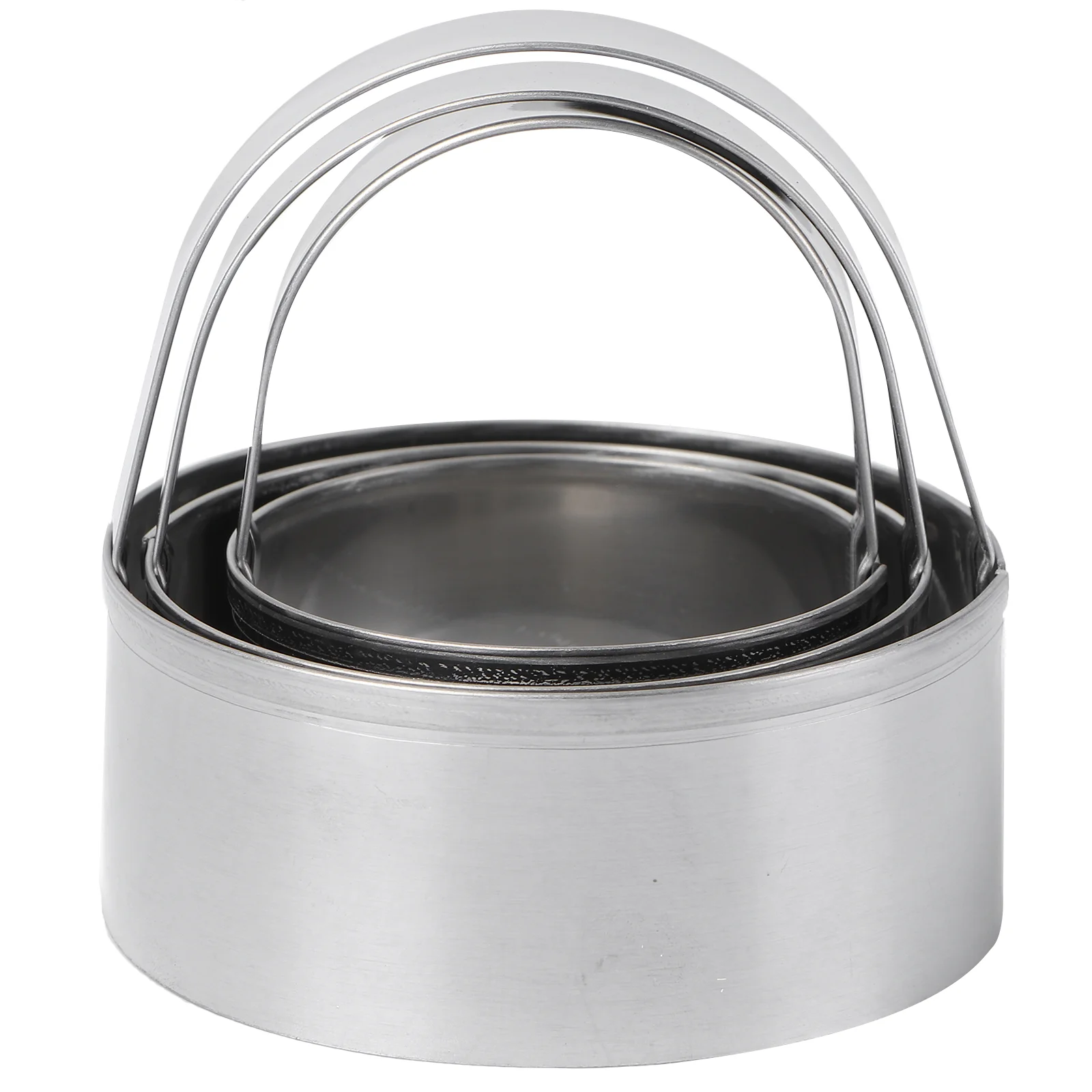 

3 Pcs Stainless Steel Cookie Round 3-piece Set (flat Model) Circular Cheese Biscuit Cutters