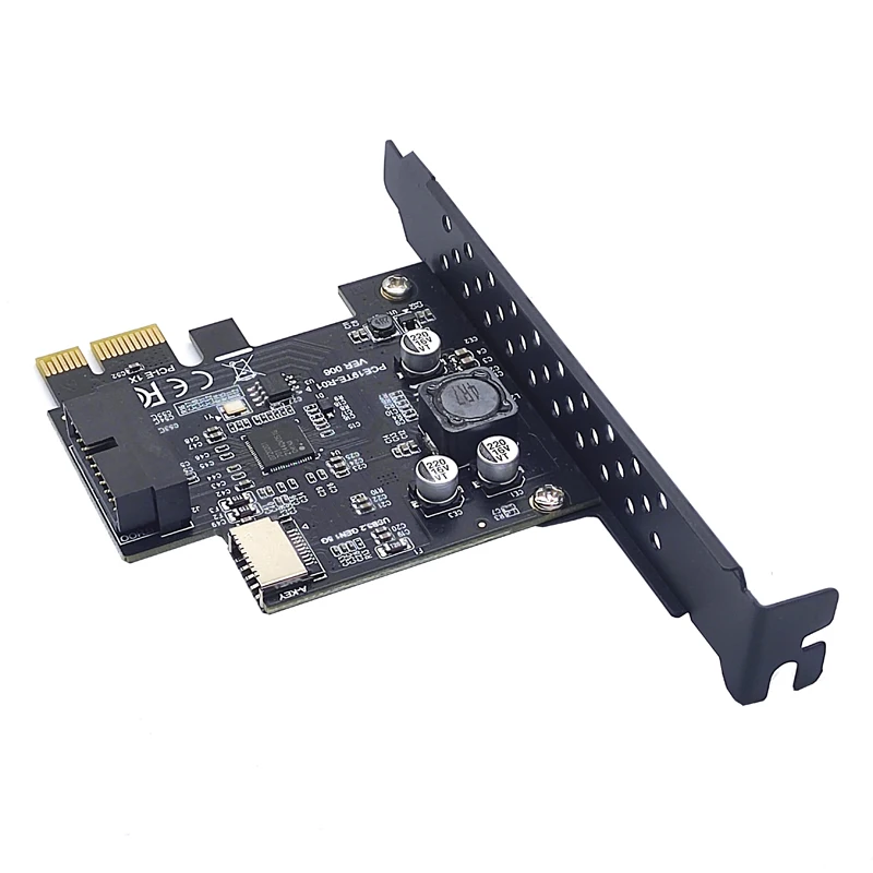 Pci Express 2.0 x1 Usb 3.2 Gen1 19pin Mais Tipo-e Cartão de Expansão Pcie Frente Tipo-c Adaptador Riser Tipo-e Usb3.2 A-key 5gbps Cartão Novo - Imagem 2