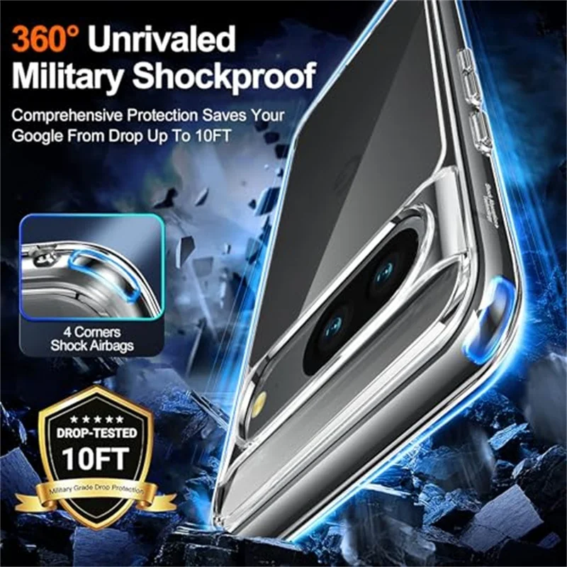 Flexible Durable Phone Case - Slim Clear TPU Cover with 360° Soft Transparent Shockproof Shield