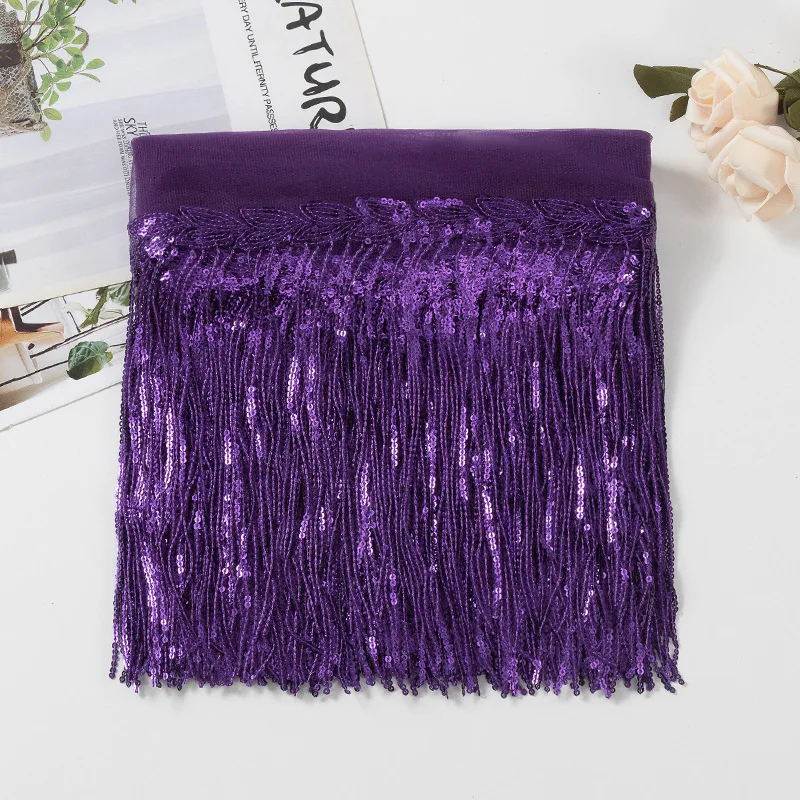 Suede Tassel Velvet Trim with Rivet and Diamond Fringe for DIY Garment Decoration