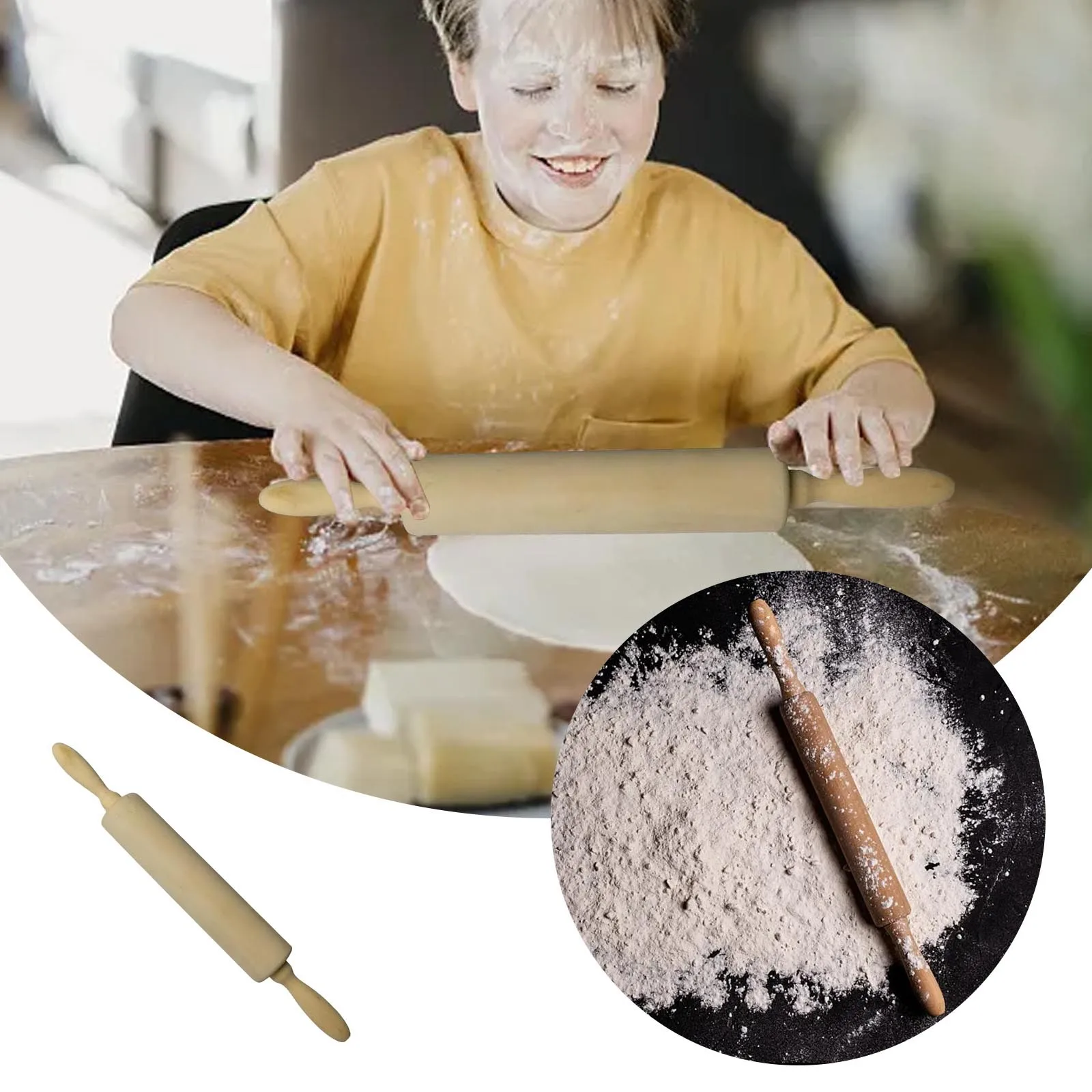 Wooden Rolling Pin For Cookies Non Stick Baking Tools Kitchen Supplier Cook Tool Silicone Baking Mat Sheets Kitchen Accessories