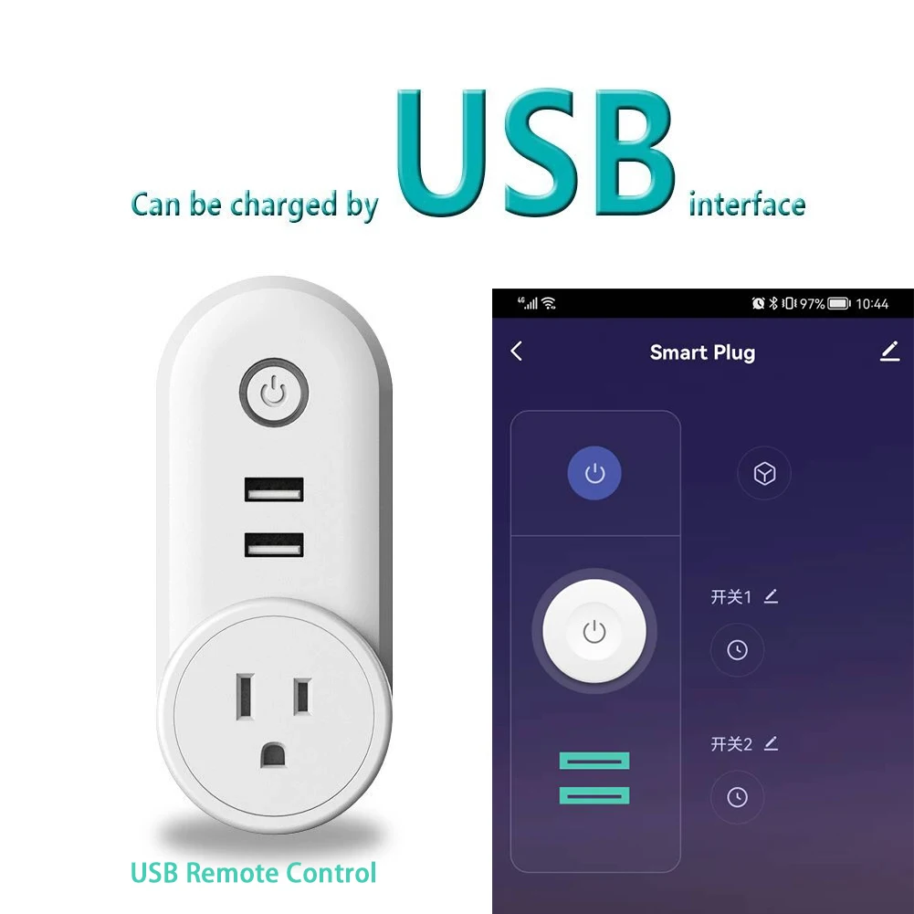 Regleta de Alimentación inteligente con Wifi, 4 enchufes USB, 5V, 3.1a,  puerto de carga, temporizador, Control Bluetooth, con Alexa, asistente de  Google Home - AliExpress