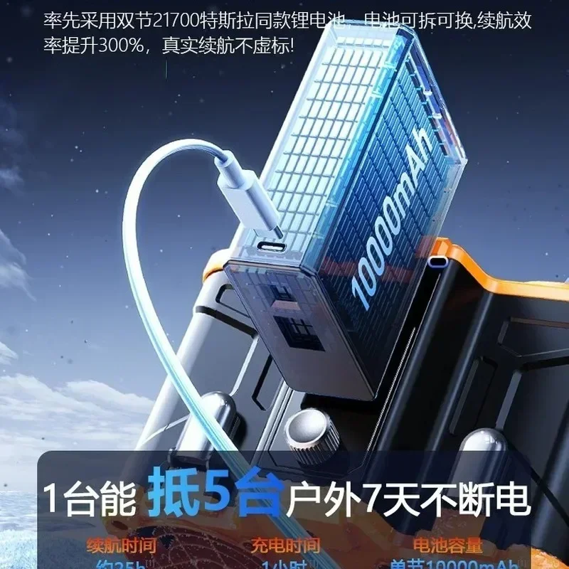 New Waist Mounted Fan Dual Air Outlet Detachable Battery Portable Clip On High-temperature Outdoor Exercise Fan Gift