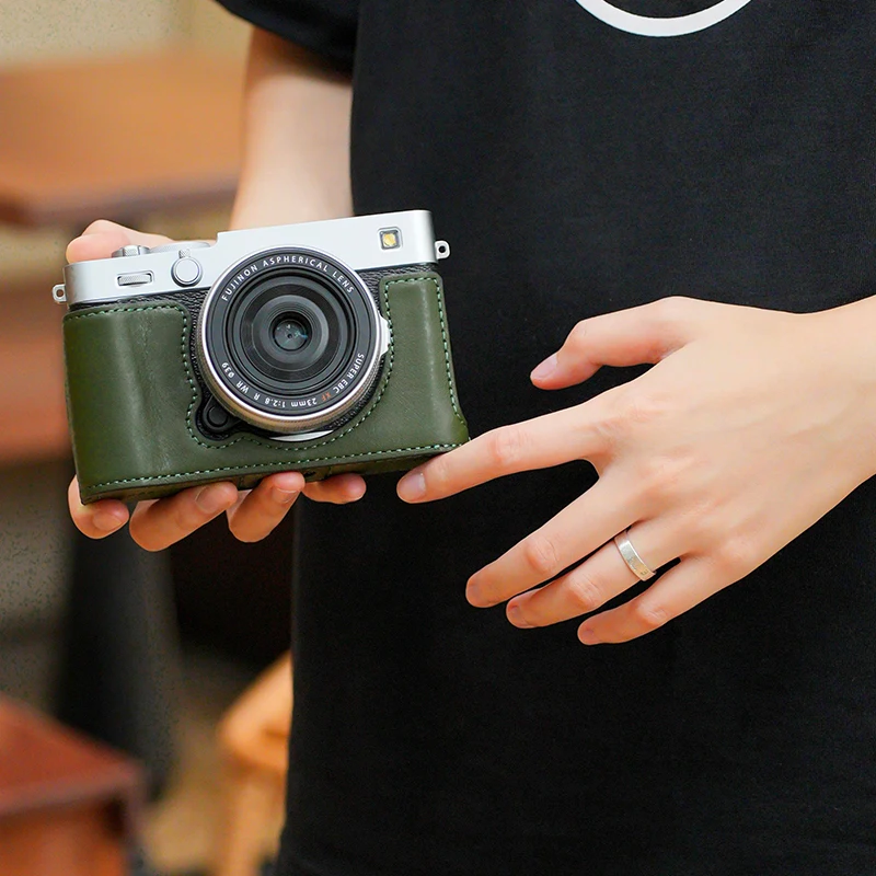 Handmade camera bag for Fuji XE5, genuine leather protective case