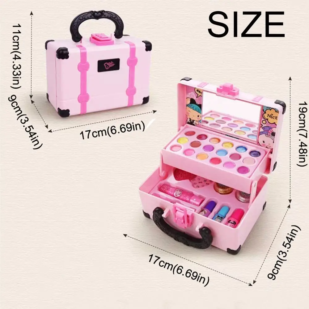 Gift Box Lipstick Children's Makeup Toys Portable Eye Shadow Makeup Kit Handbag Makeup Box Princess Makeup for Girls