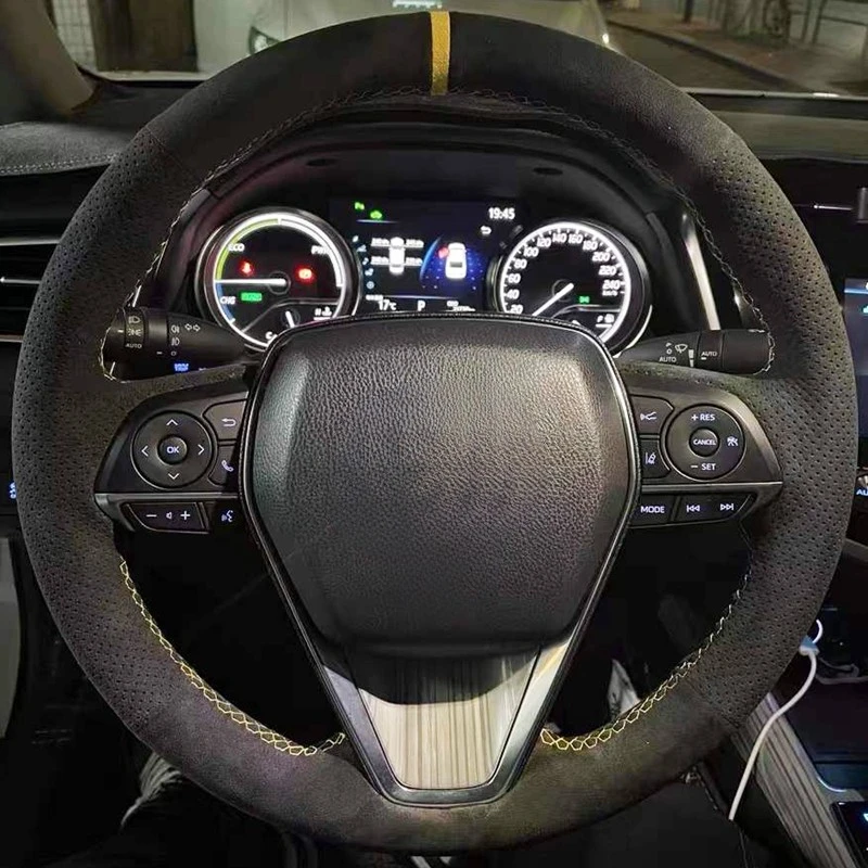 

Black Suede Leather Car Steering Wheel Cover For Toyota Avalon Camry 2018-2019 Crown 2018-2019 Corolla 2018-2020 RAV4 2019