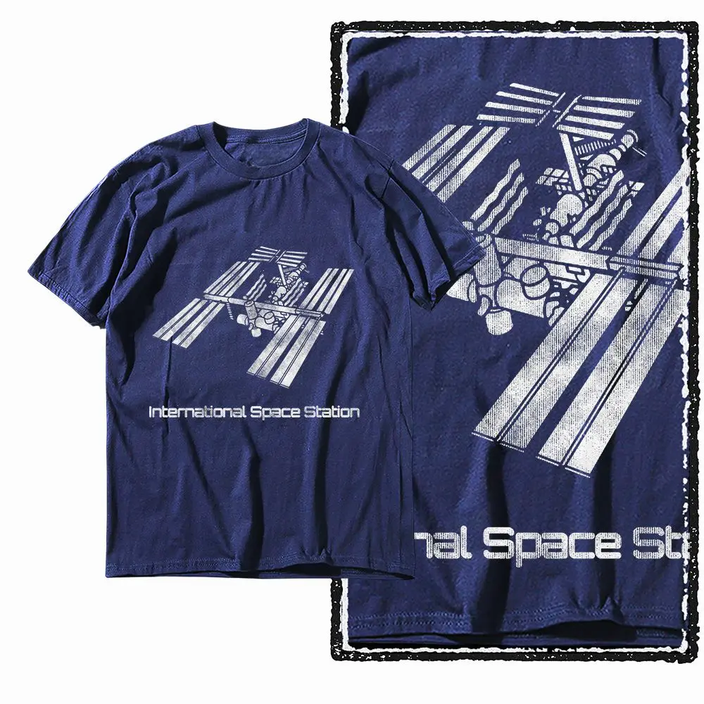 G39 NAVY Baumwoll-T-Shirt für Herren mit coolem Astronauten-Grafikmotiv | Streetwear Übergrößen O-Ausschnitt Herren T-Shirt – Detail 4
