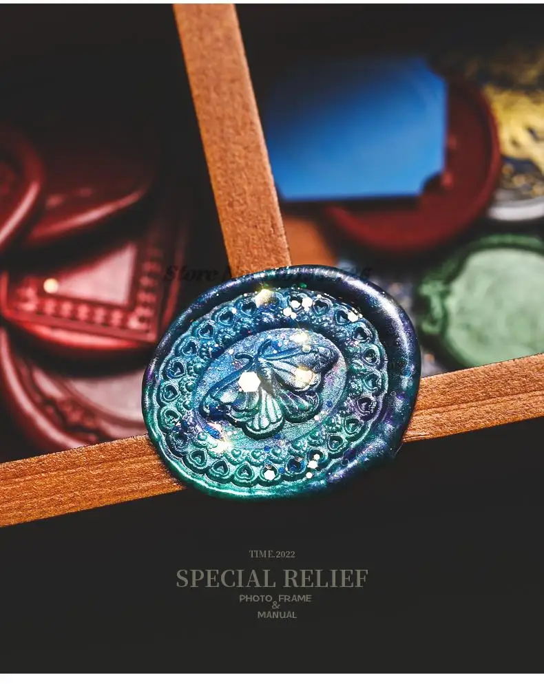 Wax Sellos Photo Frame Stamp Seal Skyworm Moth Butterfly Wood Handle For DIY Wedding Invitation Envelope Sealling Wax Stamp