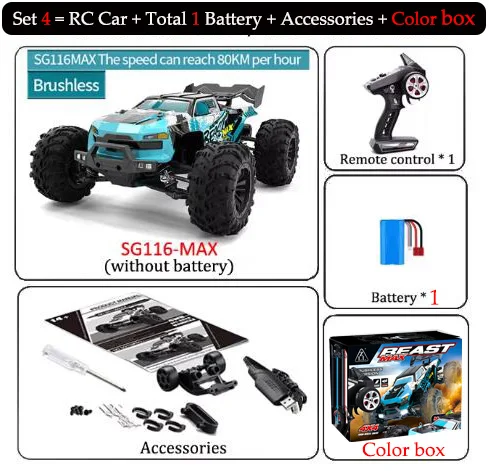 SG116 PRO / SG116 MAX 1:16 4WD 80KM/H High Speed RC Car