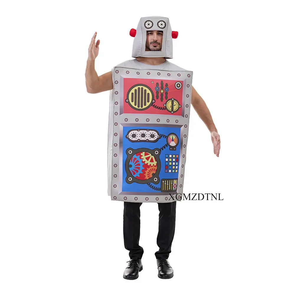 

New Adult Robot Sponge Cosplay Costume Alien Lego Funny Halloween Party Costume Fun Playsuit Performance Clothes Props