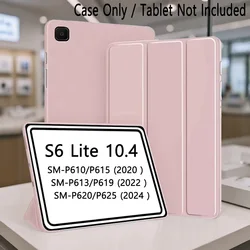 Trifold Stand Folio Soft TPU Tablet Case for Tab S6 Lite 10.4 (Pink)