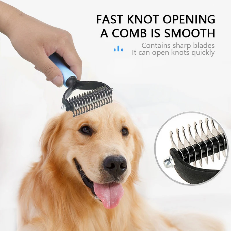 Peigne d'Épilation pour Chien et Chat, Brosse de Soins et de Toilettage pour Animaux de Compagnie, à Poils Longs et Courts, Équipement de Démêlage