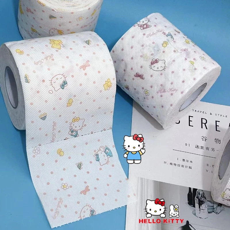 산리오 헬로 키티 프린트 롤 종이, 가정용 롤 티슈, 학생 변기 종이, 만화 애니메이션 페이셜 페이퍼, 티슈 타월 냅킨