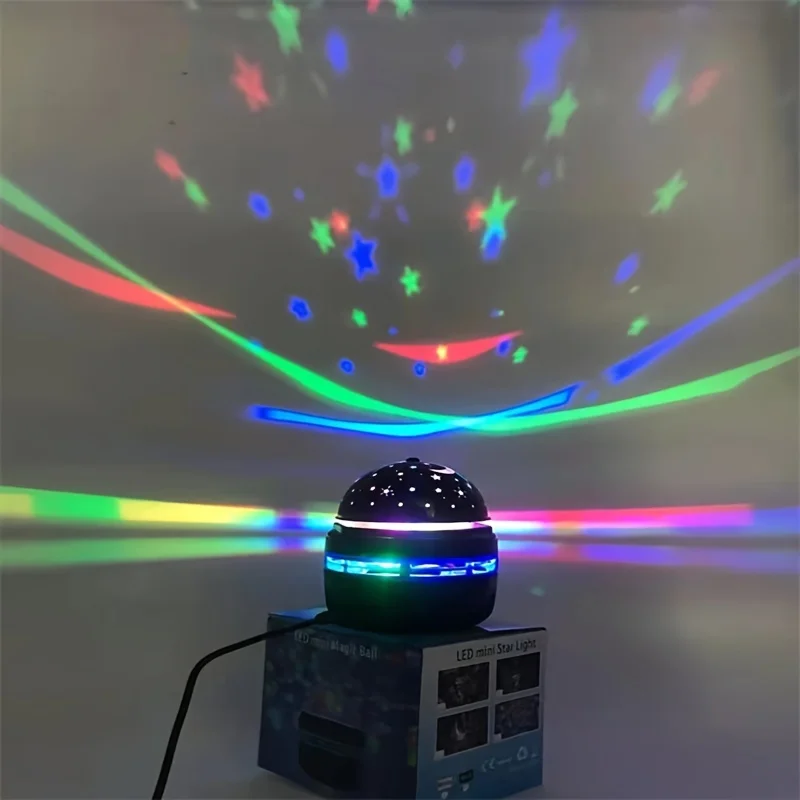 Projection Lamp 1PC Star Projector Usb Powered Colorful Rotating Magical Ball Light Car Atmosphere KTV Bar Disco DJ Party Stage