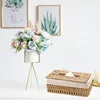 Hot Creative Handmade Rattan Tissue Box Household Paper Storage Basket Home Decoration Khaki Floral Style 1 PCS  napkin holder 2