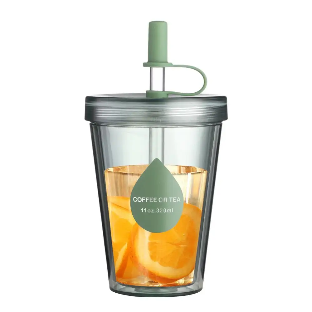 Description Picture 6 of itemReusable Iced Coffee Cups With Lids Double Wall Drink Cup With Straw And Lid Coffee Cups For Coffee Milk Juice Drinking Water