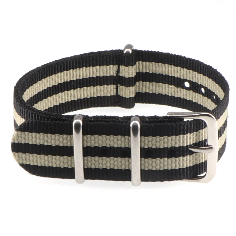 Nylon Army Sports Black Watch Strap with Belt Buckle