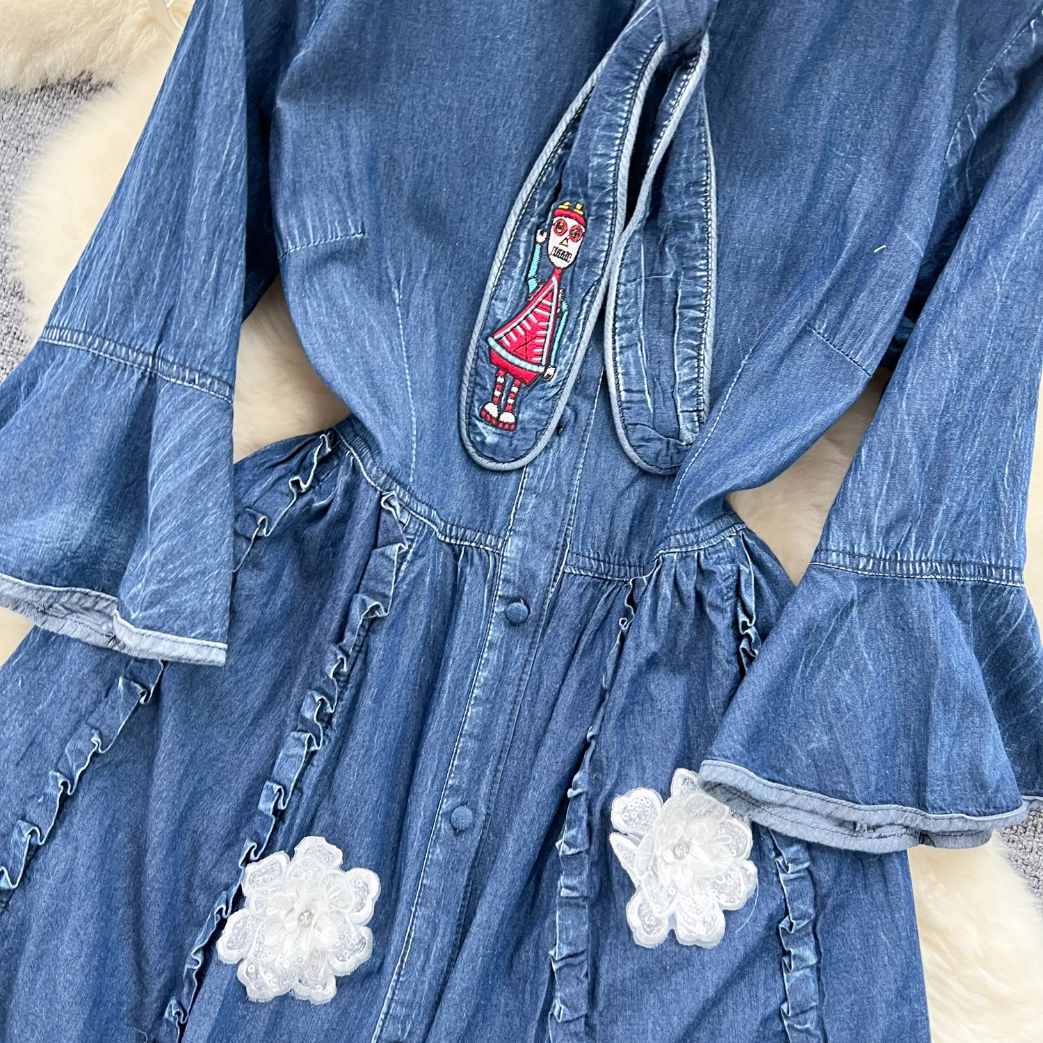 スーツ・フォーマル・ドレス UPPER EMBROIDERY FLARE DRESS