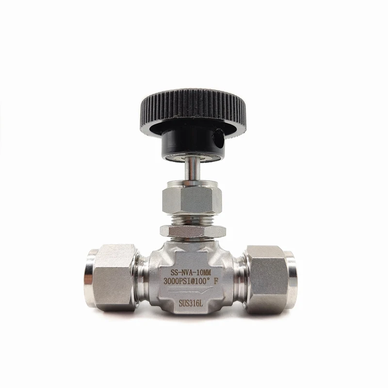 316L Edelstahl sterben schmieden Doppel Ferrule Nadelventil 6mm 8mm 10mm Instrument Luftquelle Rohr Durchflussregelventil – Detail 1