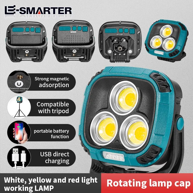 LED Flashlight LED Lights LED Work Light Work Light SUPER BRIGHT MOBILE WORK STRONG FLASHLIGHT 1800LM MULTI COLOR TEMPERATURE USB OUTPUT POWER BANK FUNCTION OUTDOOR 200W