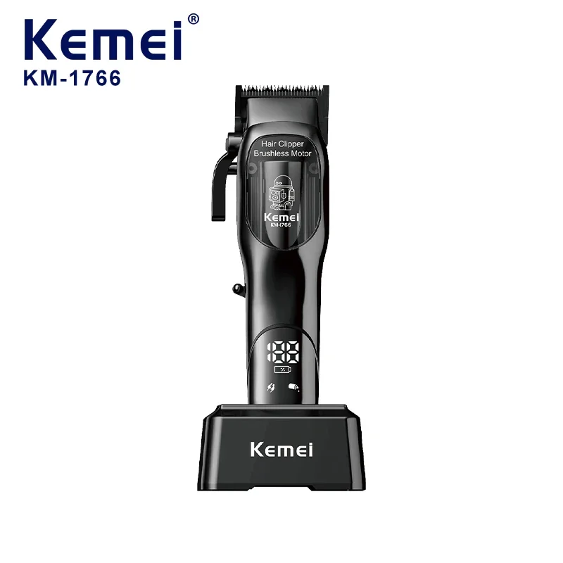 Kemei KM-1766 new digital hair clipper, hair salon specific electric push shear, high-power oil head shear 3