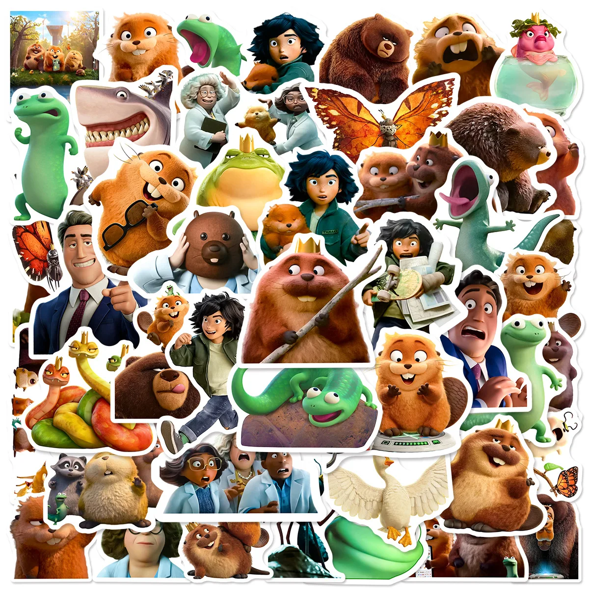 50Pcs Cartoon Hoppers Stickers Vinyl Waterproof for Laptop Phone Case Notebook Water Bottle DIY Stickers