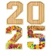 2025 Number Charcuterie Board Box Wooden Food Tray 2025 Number Set Grad Decorations Snack Trays Graduation Party Supplies Cake 1