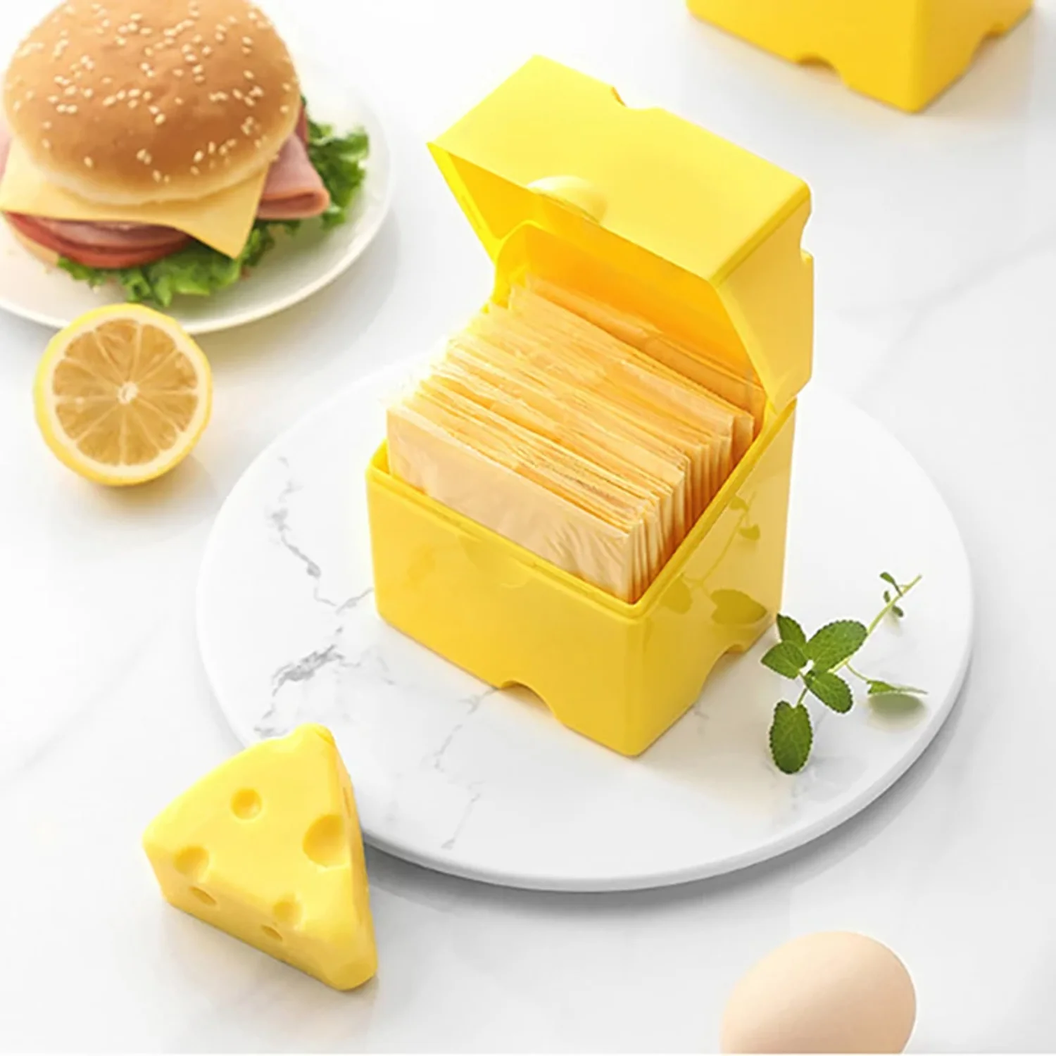 Cheese Container Accessories Plastic Cheese Shaped Refrigerator Slice Box Gadgets
