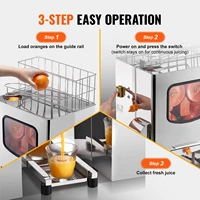 SucceBuy Presse-Orange Commercial Machine120W Extracteur de Jus Automatique Presse-Orange en Acier Inoxydable 20 Oranges/Minute 6