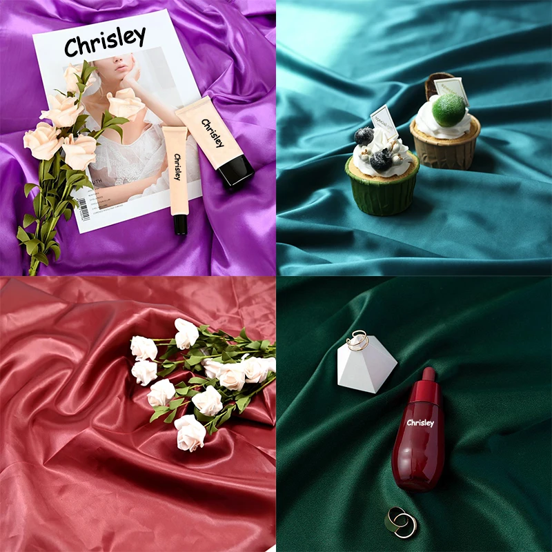 Solid Color Silk Photography Background Cloth Luxury Fashion Backdrop Props Ornament Food Product Photo Decoration Accessories photo backdrop